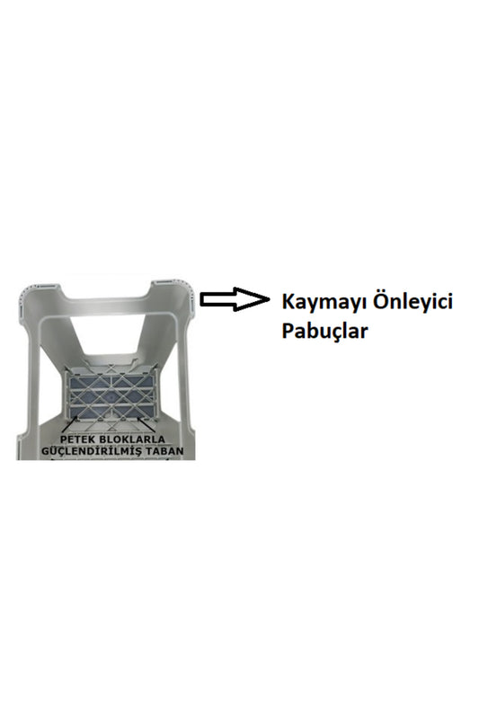 Çelik Ayna Zilkale Büyük Boy Çok Amaçlı Dayanıklı Tabure Beyaz+ Gri